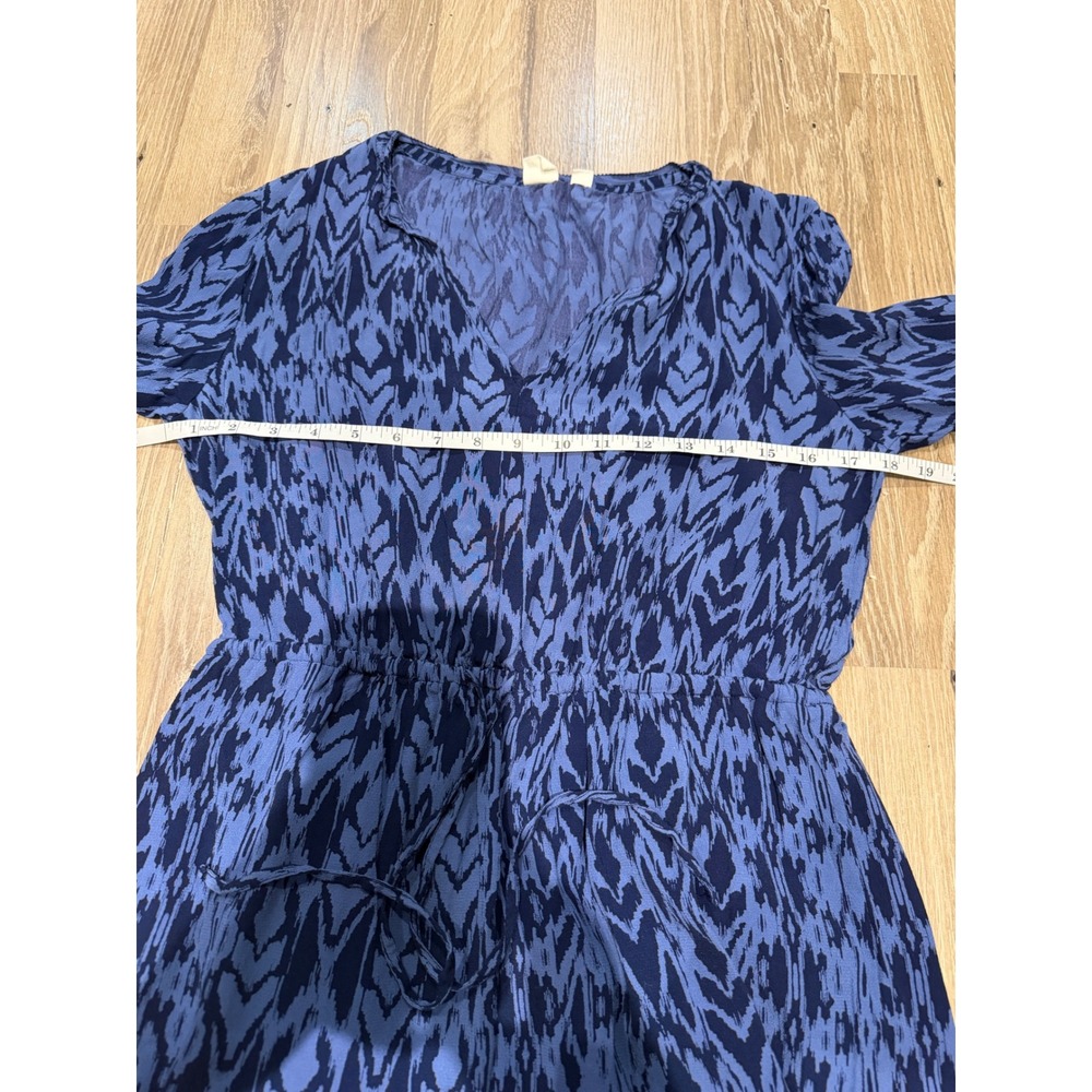 Gap Blue Ikat Print V-Neck Long Sleeve Mini Dress Small Boho Summer Beach - Picture 8 of 10